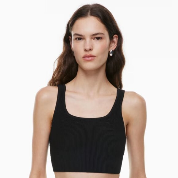 Aritzia/Babaton Sculpt knit Squareneck Cropped Tank | Black | Size M - Picture 4 of 4